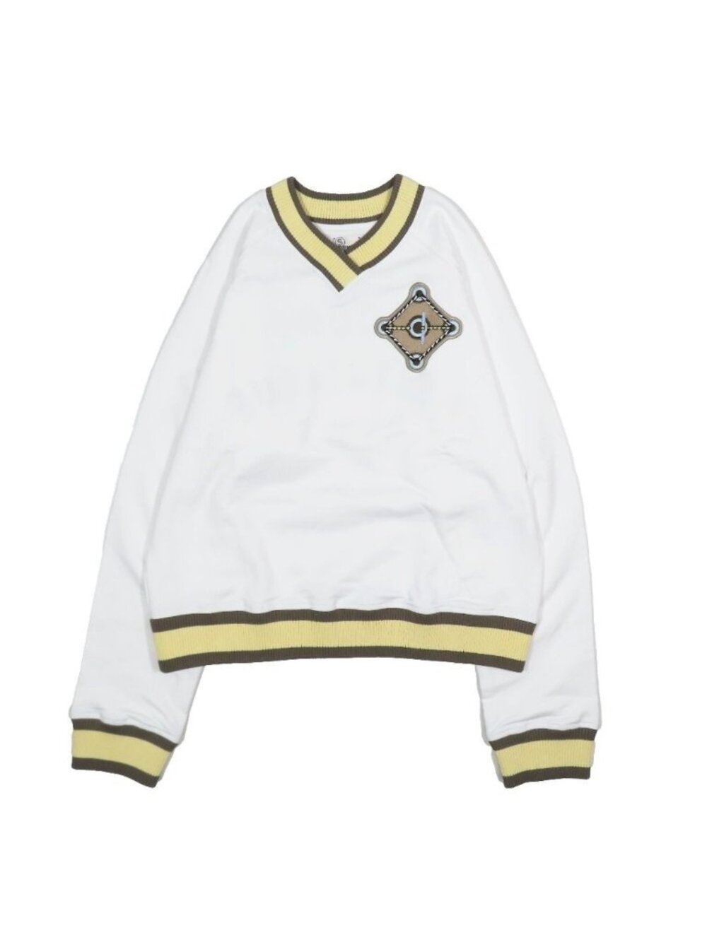 Hermes Figure Artistic Sweatshirt Trainers V-neck Patch Embroidery 40 White